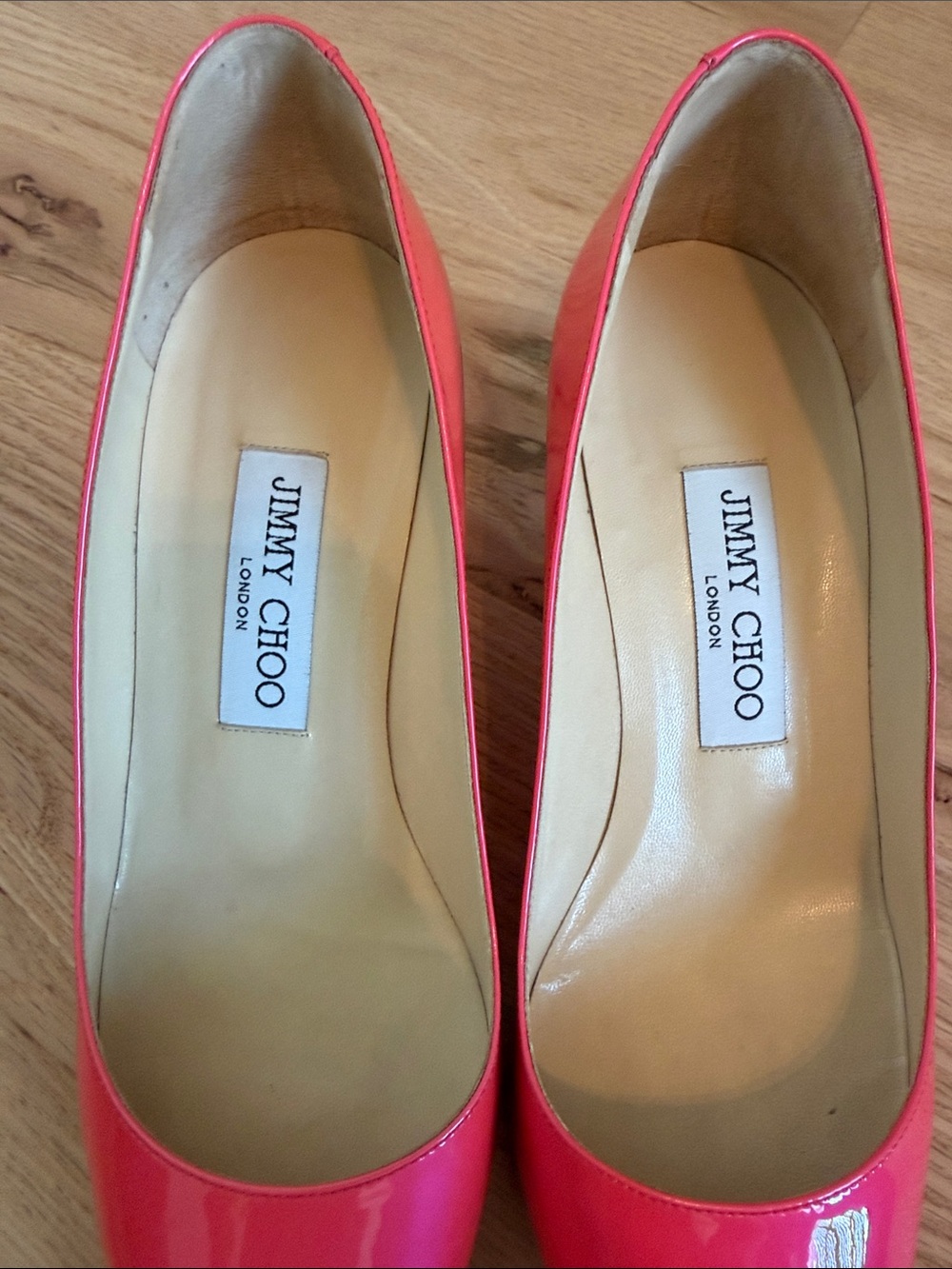 Jimmy Choo Hot Pink Patent Pointed Toe Pumps - Picture 2 of 8